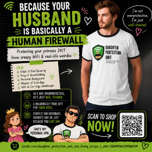 Tochter-Schutzeinheit Vater Lustiges Design T-Shirt