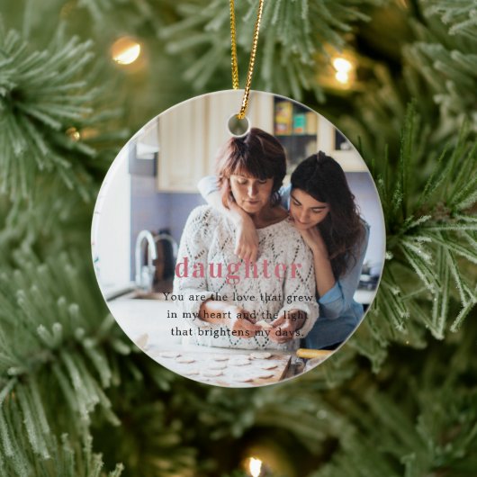 Tochter | Sentimental Foto Keepake Weihnachten Keramik Ornament (Baum)