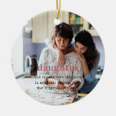 Tochter | Sentimental Foto Keepake Weihnachten Keramik Ornament (Vorne)
