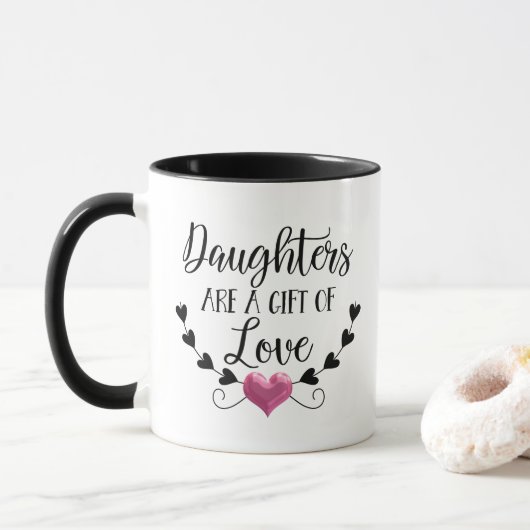 Töchter sind ein Geschenk der Liebewörter Tasse (Mit Donut)