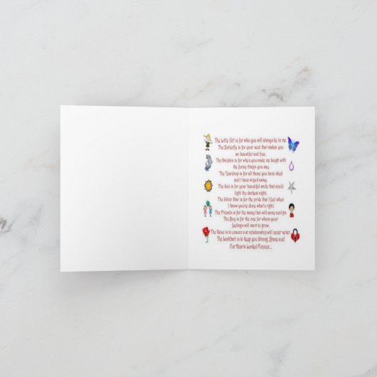 Töchter sind für immer Gedicht Karte (Innenseite)