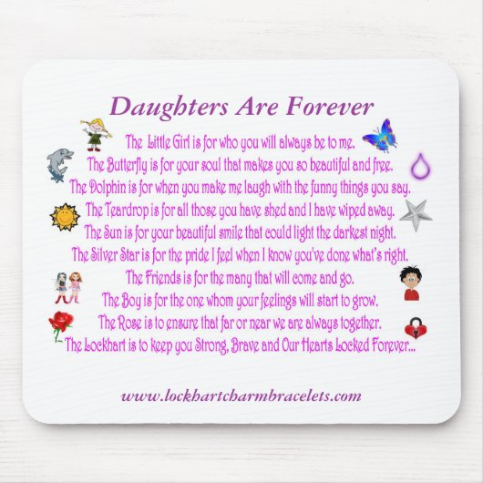 Töchter sind für immer Gedicht Mousepad (Vorne)