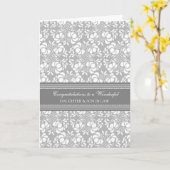 Töchter & Sohn im Gesetz Hochzeit Glückwunsch Grau Karte (Gelbe Blume)