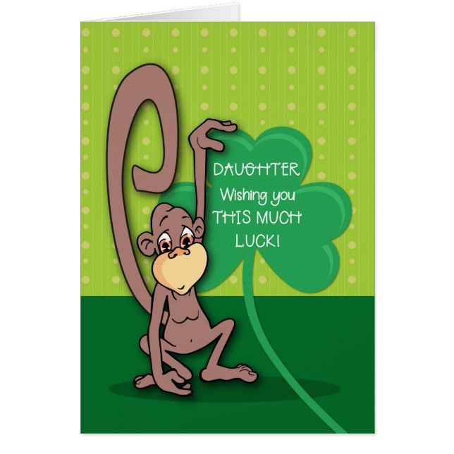 Tochter, St. Patrick's Day Monkey mit Kleeblatt (Vorne)