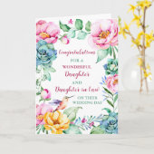 Töchter & Tochter im Gesetz Herzlichen Glückwunsch Karte (Gelbe Blume)