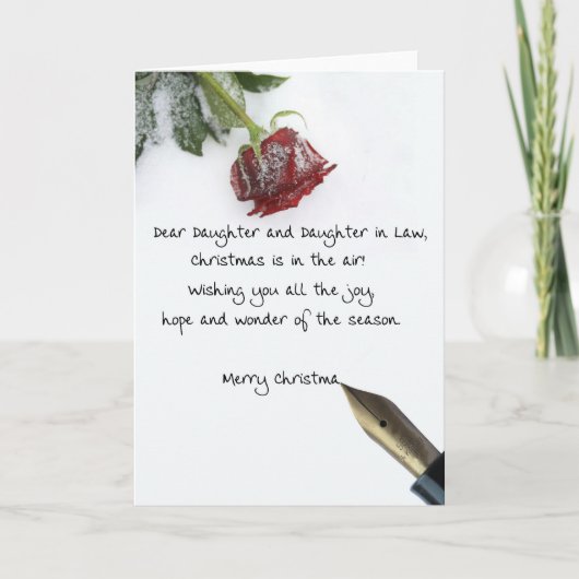 Tochter- u. Schwiegertochterweihnachtsbuchstabe Feiertagskarte (Vorderseite)