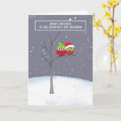 Tochter und Freundin Owl Couple Weihnachten Karte (Gelbe Blume)