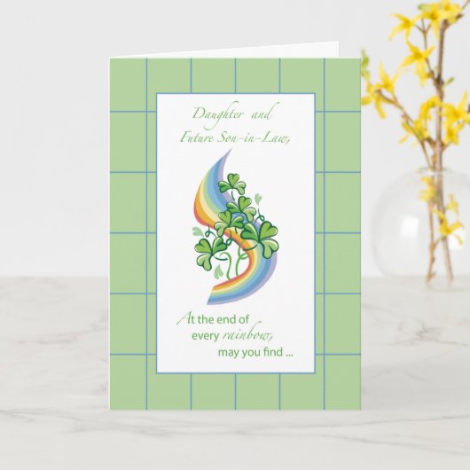 Tochter und Future Son in Law St. Patrick's Day Karte (Gelbe Blume)