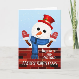 Tochter und ihr Partner Weihnachten Snowman