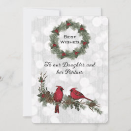 Tochter und Partner Red Kardinal Christmas