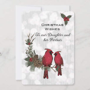 Tochter und Partner Red Kardinal Christmas