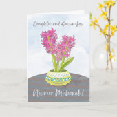 Töchter und Schwiegersohn Noroz Hyacinths auf der  Karte (Gelbe Blume)