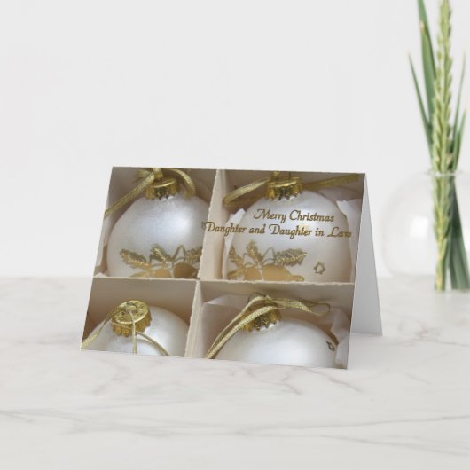 Tochter und Schwiegertochter Frohe Weihnachtskarte Feiertagskarte (Vorderseite)