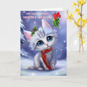 Tochter und Sohn im Gesetz frohe Weihnachtsfeierta Karte (Gelbe Blume)