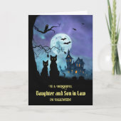 Töchter und Sohn im Gesetz glücklich Halloween Sch Karte (Vorderseite)