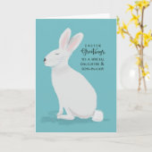 Tochter und Sohn im Jura Ostergruß Rabbit Karte (Gelbe Blume)