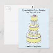 Tochter und Verlobung Postkarte (Vorne/Hinten)
