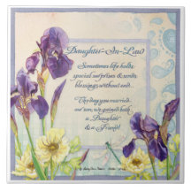 Tochter von Law Kalligrafie Gedicht Iris Watercolo