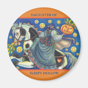 TOCHTER VON SLEEPY HOLLOW HALLOWEEN MAGNET Rund