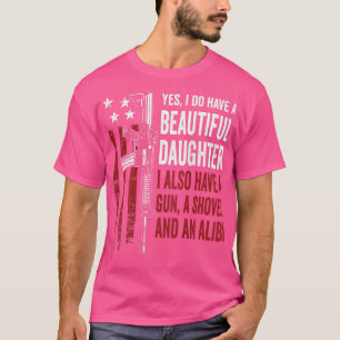 Tochter Waffe Schaufel AlibiLustige Mutter Vater W T-Shirt