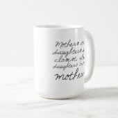 Töchter werden Mutter-Zitat-Tasse Kaffeetasse (VorderseiteRechts)