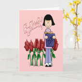 Töchter wünschen sich Mama Karte (Gelbe Blume)