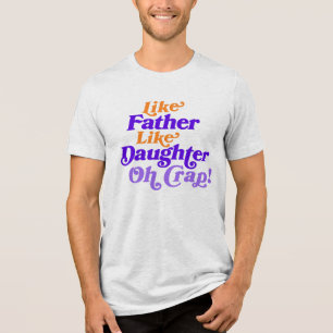 Tochter zu Vater Geschenke hinzufügen Foto Zurück Tri-Blend Shirt