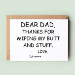 Tochter zum lieben Vater Funny Birthday Card Einladung<br><div class="desc">Diese ist eine lustige Geburtstagskarte für Papa mit individualisierbarem Namen und Massage auf der Rückseite. Beste Tochter zum Vater Geburtstagskarte.</div>