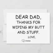 Tochter zum lieben Vater Funny Birthday Card Einladung (Vorderseite)