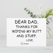 Tochter zum lieben Vater Funny Birthday Card Einladung (Stehend Vorderseite)