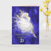 Tochteralter 21, Ballerinageburtstagskarte Karte (Gelbe Blume)