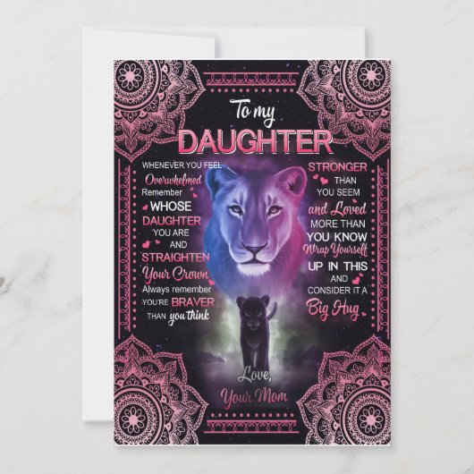 Tochtergeschenk | Brief an meine Tochter aus der M Einladung (Vorderseite)