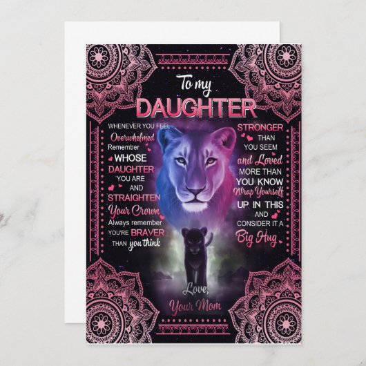 Tochtergeschenk | Brief an meine Tochter aus der M Einladung (Vorne/Hinten)