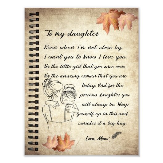 Tochtergeschenk | Brief an meine Tochter aus der M Fotodruck (Vorne)