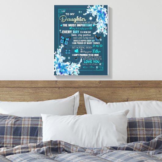 Tochtergeschenk | Brief an meine Tochter aus der M Leinwanddruck (Insitu (Schlafzimmer))