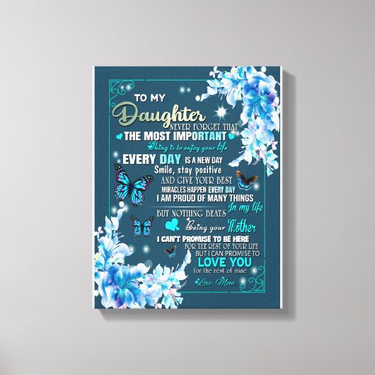 Tochtergeschenk | Brief an meine Tochter aus der M Leinwanddruck (Vorderseite)