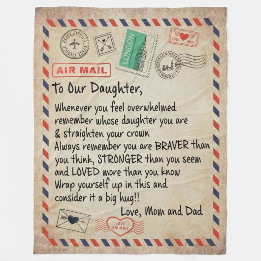 Tochtergeschenk | Für unsere Tochter Liebe vom Vat Fleecedecke (Vorderseite)