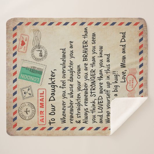 Tochtergeschenk| zu unserer Tochter Liebe vom Vate Sherpadecke (Vorderseite (Horizontal))