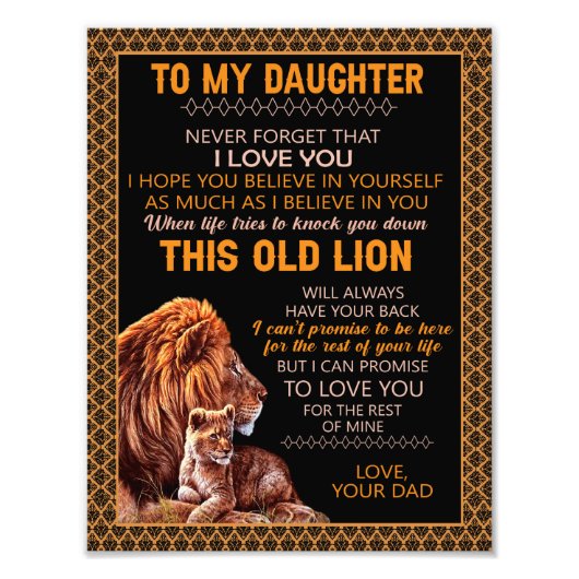 Tochtergeschenke | Brief an meine Tochter aus dem  Fotodruck (Vorne)