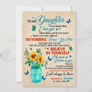 Tochtergeschenke   Brief an meine Tochter aus der  Feiertagskarte