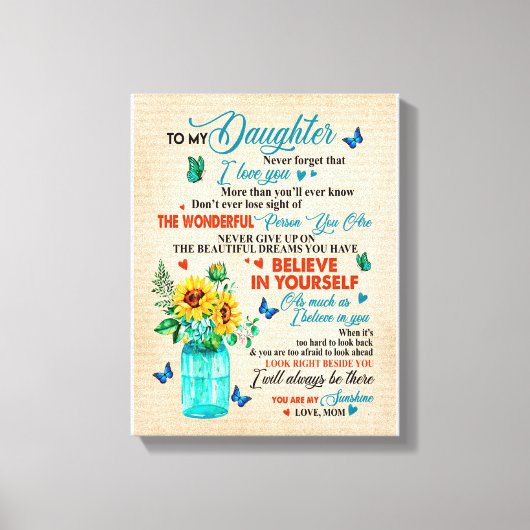 Tochtergeschenke | Brief an meine Tochter aus der  Leinwanddruck (Vorderseite)