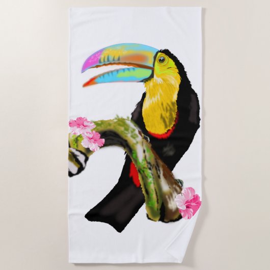 Toco Toucan Bird Beach Handtuch (Vorderseite)