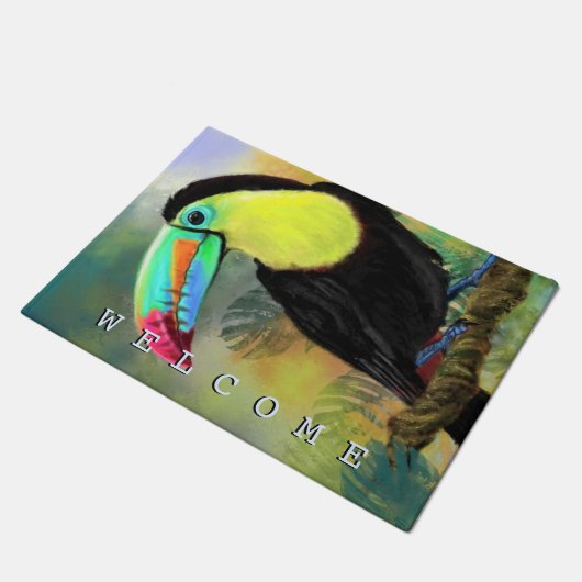 Toco Toucan Bird Doormat - Welcome Fußmatte (Schrägansicht)