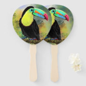 Toco Toucan Bird Hand Fan Fächer (Vorne und Hinten)
