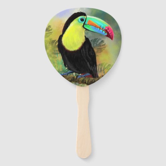 Toco Toucan Bird Hand Fan Fächer (Rückseite)