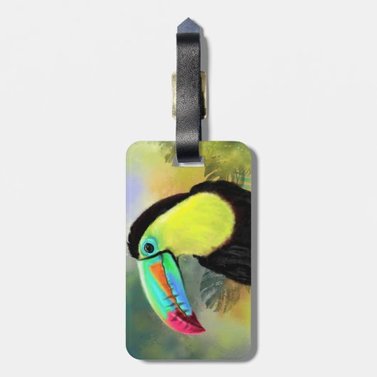 Toco Toucan Bird-Tag Gepäckanhänger (Rückseite vertikal)