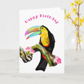 Toco Toucan Geburtstagkarte Karte (Gelbe Blume)