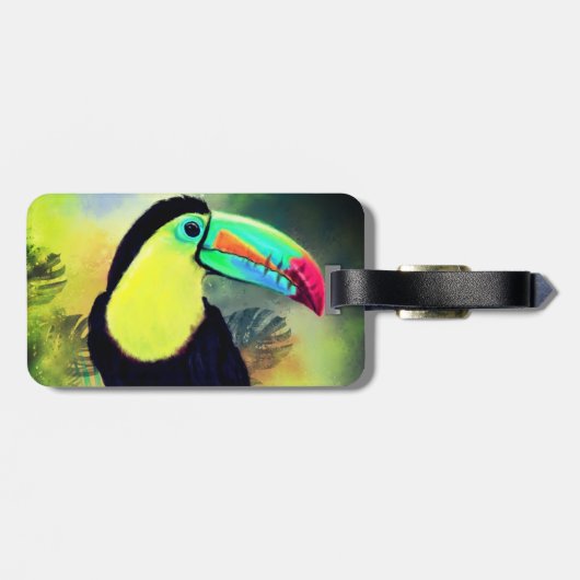 Toco Toucan Gepäck Tag Gepäckanhänger (Rückseite horizontal)