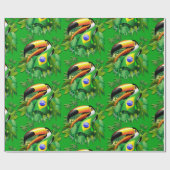 Toco Toucan mit brasilianischer Flagge Geschenkpapier (Flach)