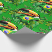 Toco Toucan mit brasilianischer Flagge Geschenkpapier (Ecke)